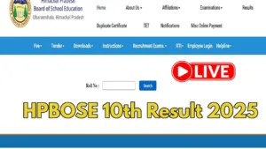HPBOSE 10th Board Result 2025 Declared – Here Direct Link to Check Himachal Board Scores via Roll Number