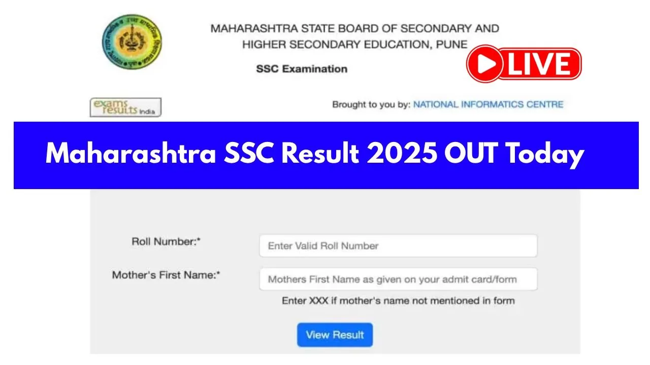 Maharashtra SSC Result 2025 Announced...