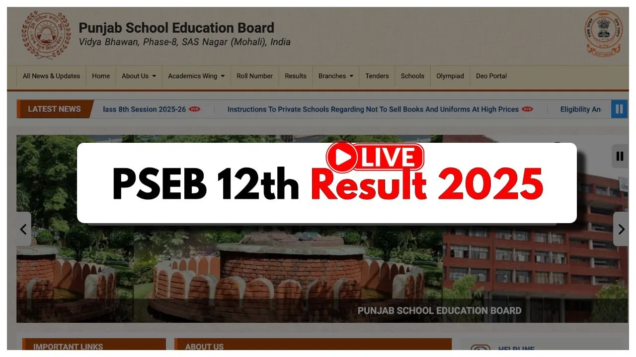 PSEB 12th Result 2025 LIVE...