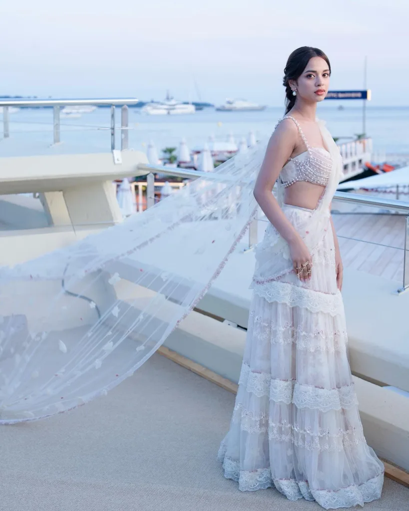 Nitanshi Goyal Cannes Debut Look – See Her Hair Accessory Honoring Bollywood Legends
