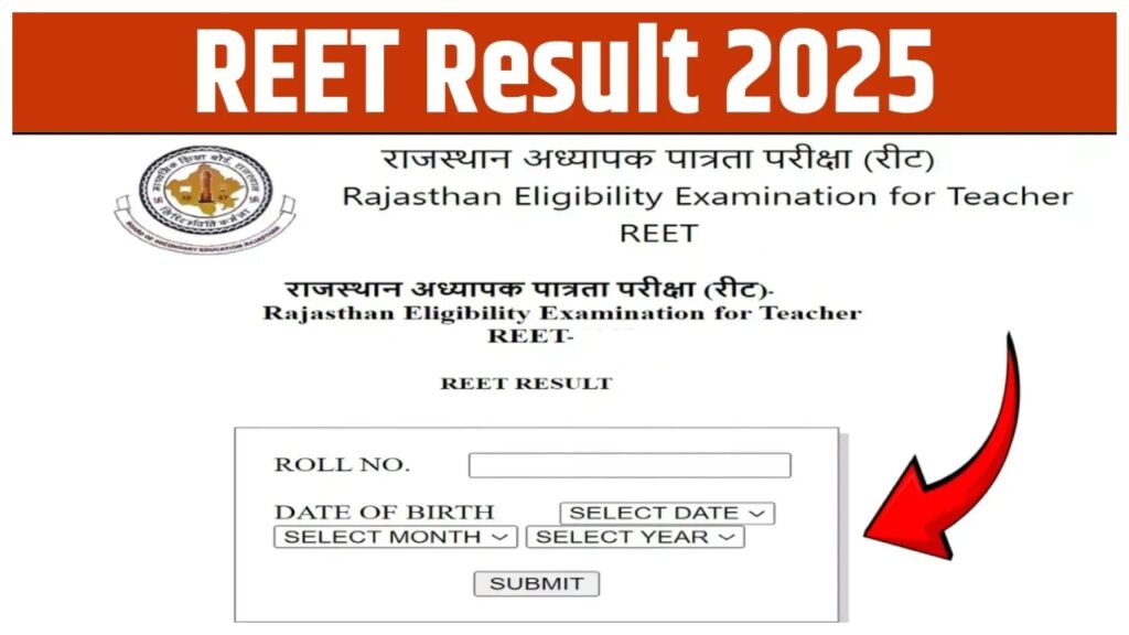Rajasthan REET Result 2025 – How to Check Level 1 & 2 Score on reet2024.co.in
