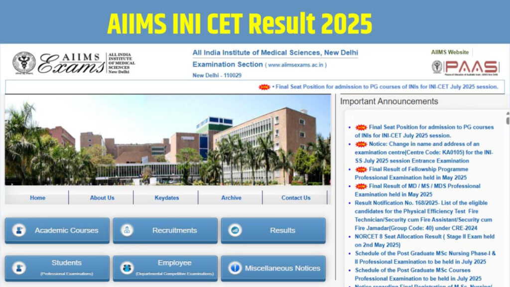 AIIMS INI CET 2025