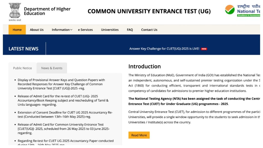 Cuet Ug Answer Key 2025 Out