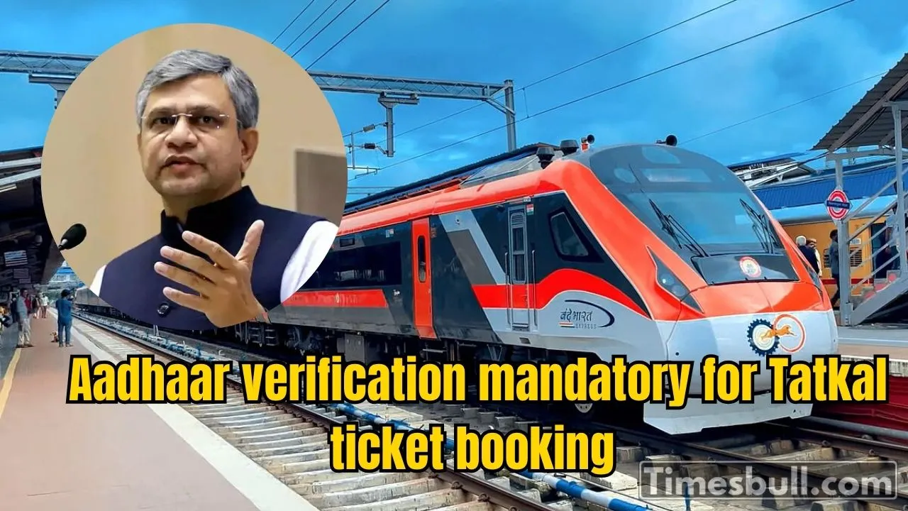 Aadhaar Verification For Tatkal Booking
