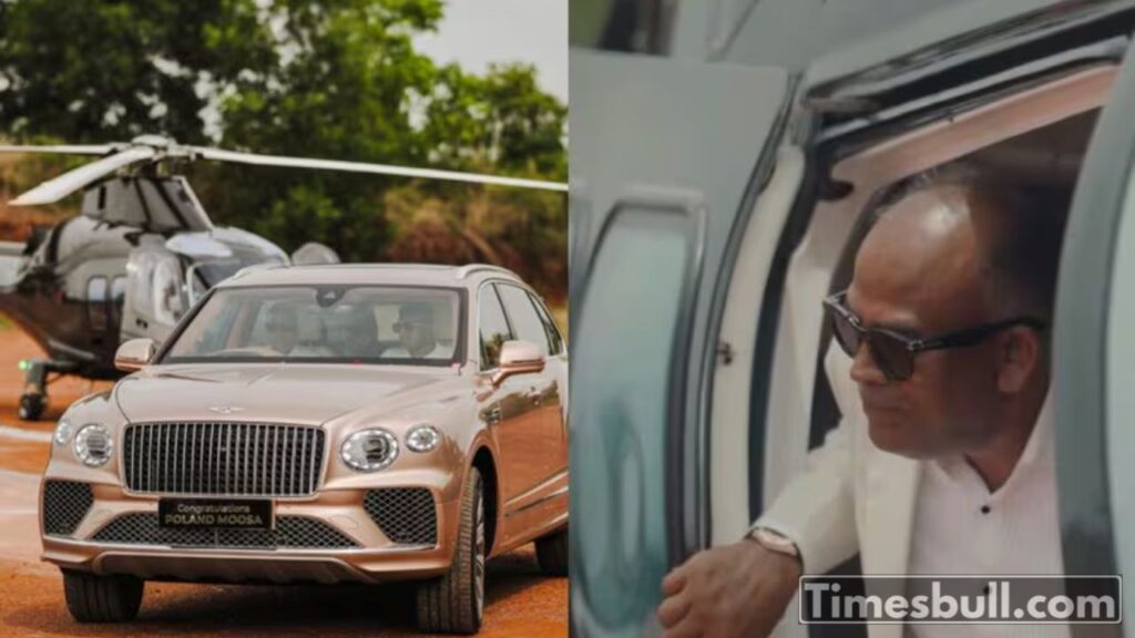 Poland Moosa Arrives in Helicopter to Collect Bentley Delivery, Luxury Move Goes Viral!