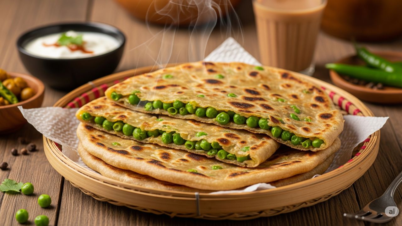 Green Peas Parantha Recipe :...