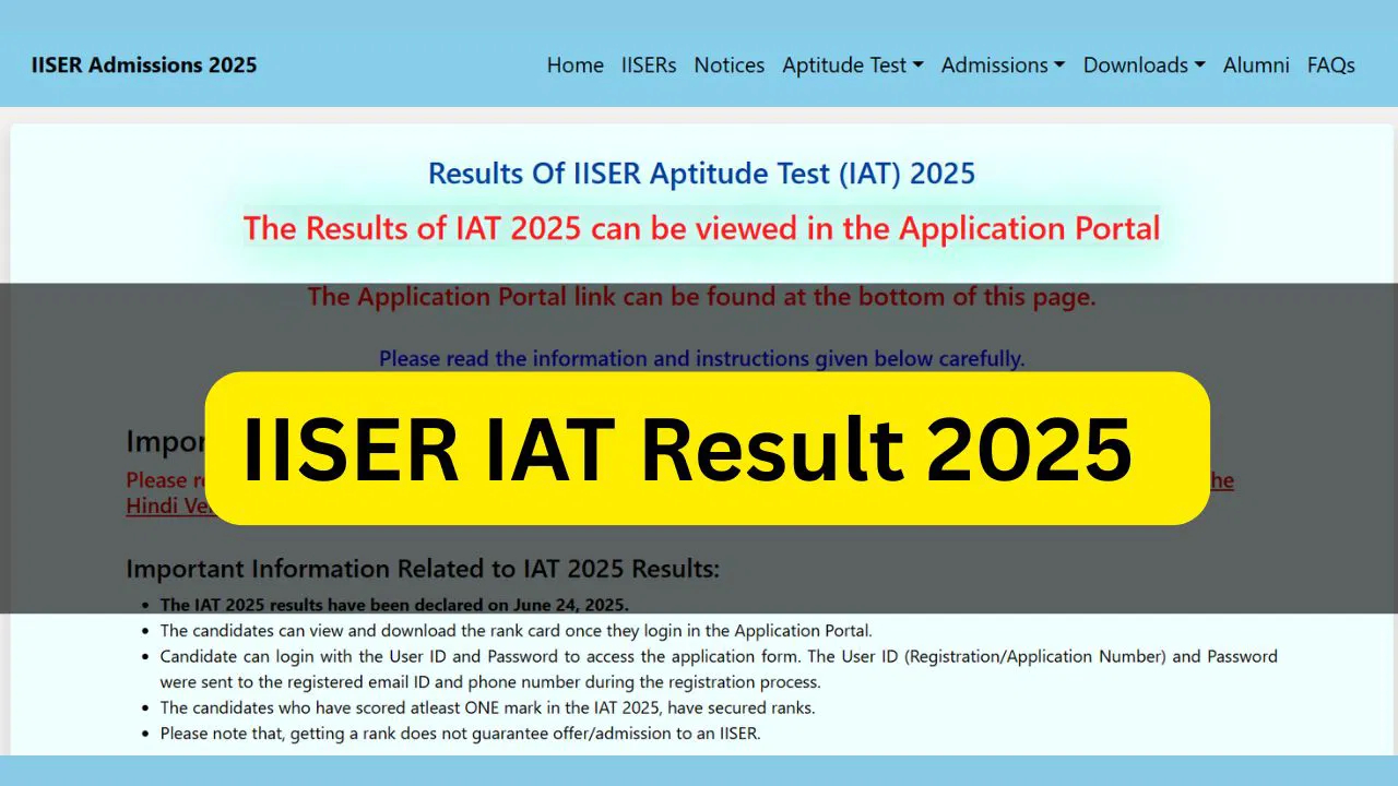 IISER IAT 2025 Result Out...
