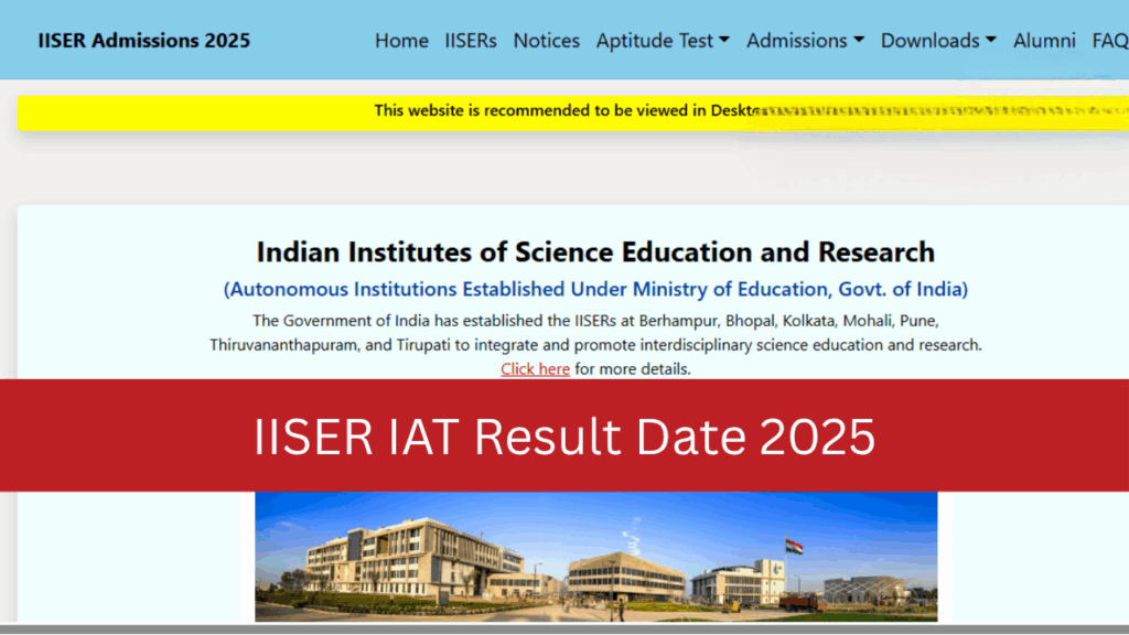 IISER IAT Result 2025