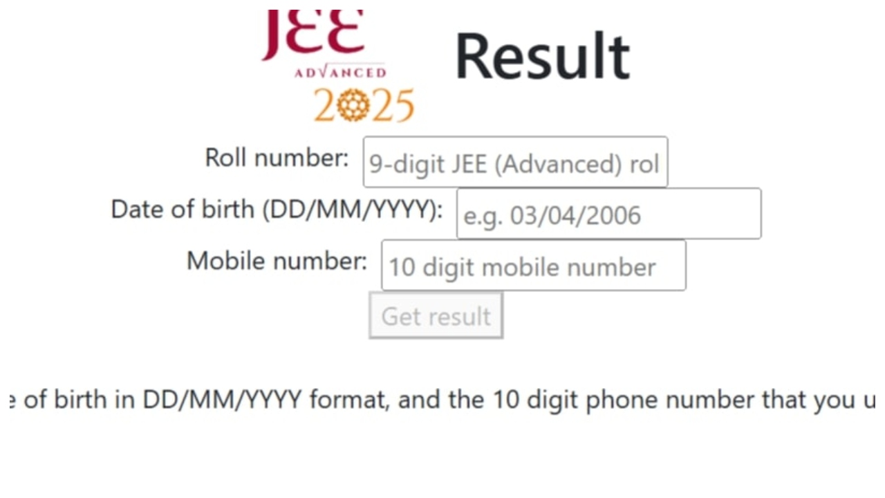 JEE Advanced 2025 Result
