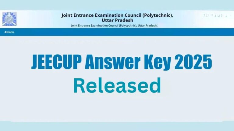 JEECUP 2025 Answer Key Released