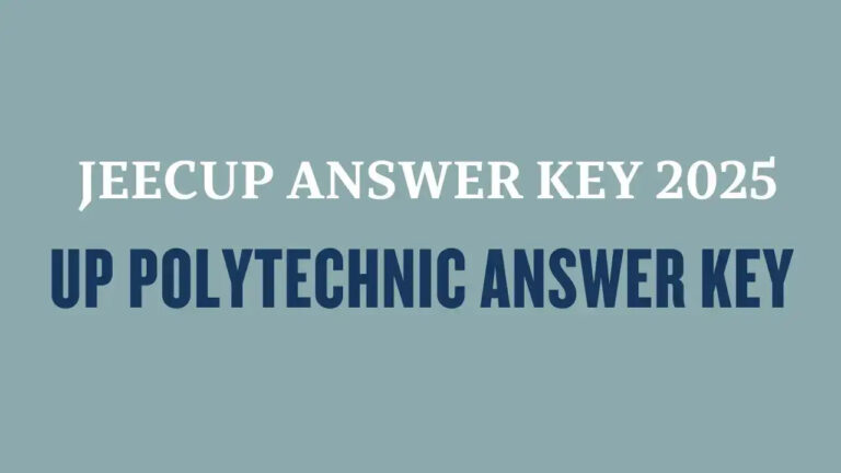 JEECUP 2025 Answer Key Released