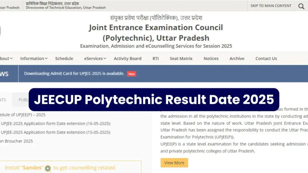 JEECUP 2025 Result to Be Declared Soon at jeecup.admissions.nic.in – Check Steps and Counselling Details