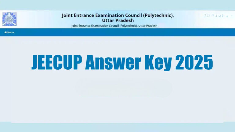 JEECUP Answer Key 2025 Released