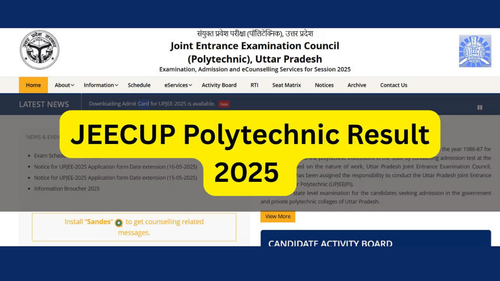 JEECUP Polytechnic Result 2025 Declared