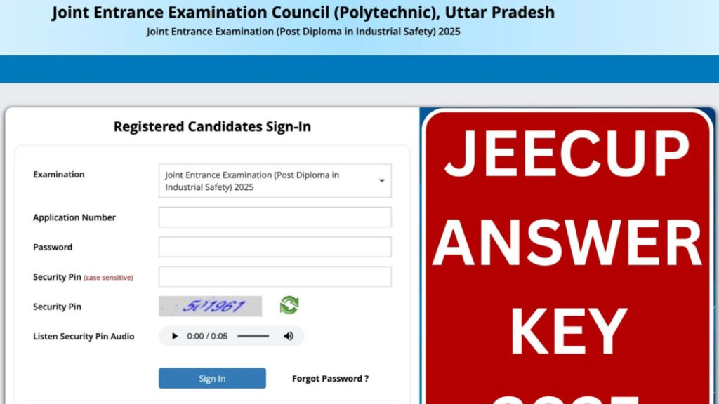 JEECUP Provisional Answer Key 2025 Released at jeecup.admissions.nic.in – Check Details and Objection Process