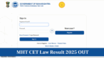 MHT CET 3-Year LLB Result 2025 Declared