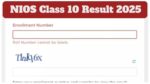 NIOS Class 10 Result 2025