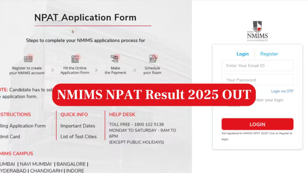 NMIMS NPAT 2025 Result Declared 