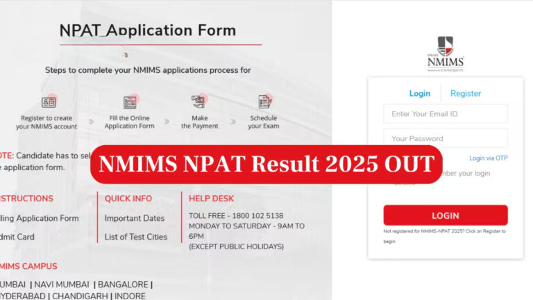 NMIMS NPAT 2025 Result Declared : Check Scorecard and Merit List at npat.nmims.edu