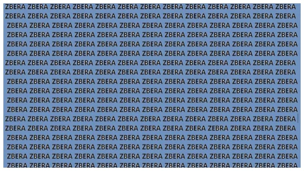 Optical Illusion – Can You Spot ‘ZEBRA’ Among ‘ZBERA’ in 20 Seconds?