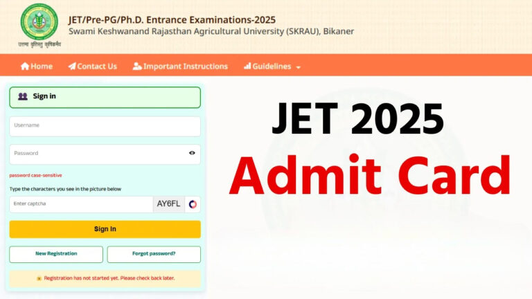 Rajasthan JET 2025 Admit Card Released : Exam on June 29, Check Key Guidelines and Pattern