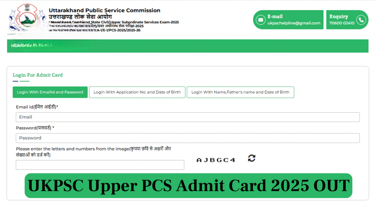 UKPSC Admit Card 2025 Released...