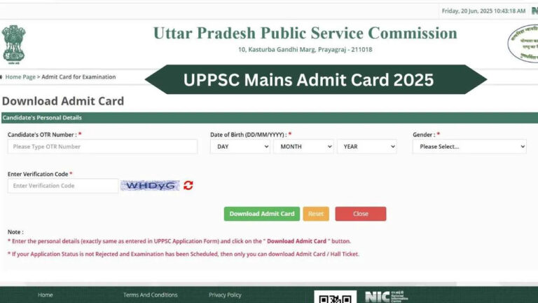 UPSSSC Mains Admit Card 2025 Released