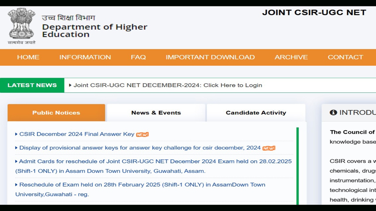 CSIR UGC NET June 2025:...