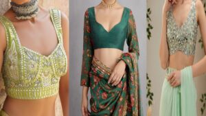 Look Stunning This Sawan-Top 5 Blouse Colors to Rock with a Green Saree 2 Blouse