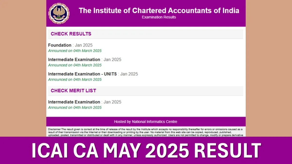 ICAI CA May 2025 Results Declared