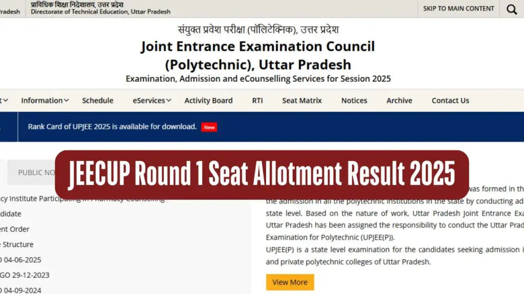 JEECUP 2025 Round 1 Seat Allotment Out – What to Do Next After Getting Your Seat