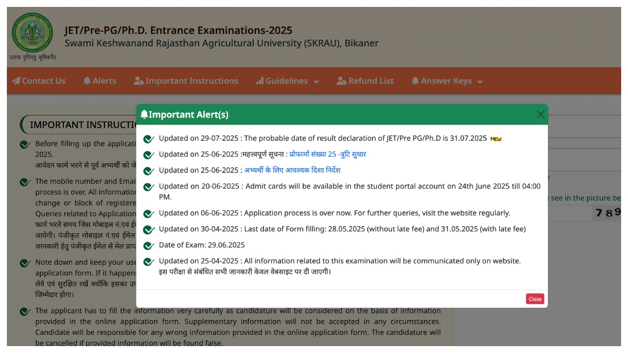 Rajasthan JET Result 2025 –...