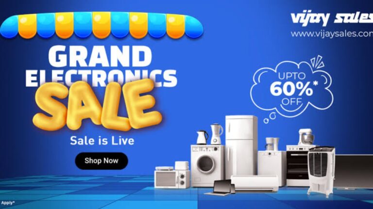 Vijay Sales Grand Electronic Sale Upto 60% Off On Laptop, AC Or kitchen Appliances