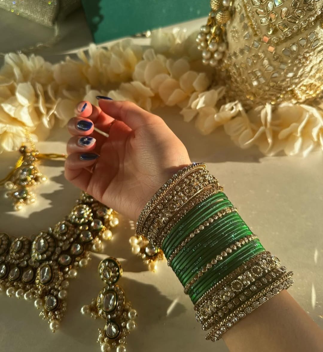 Green Bangles Look Incomplete Without...
