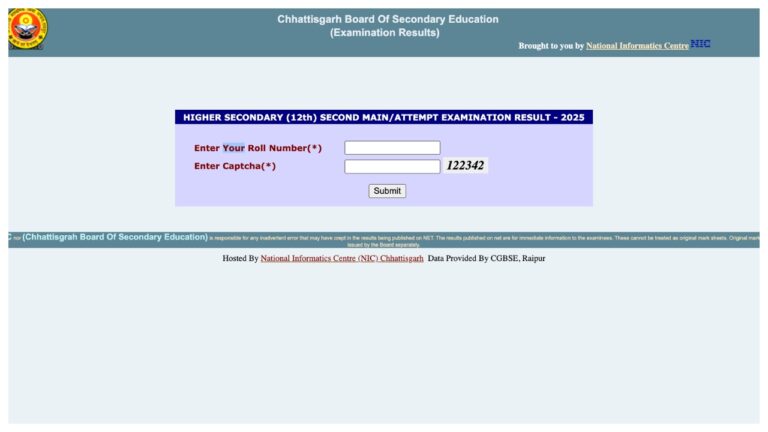 CGBSE 10th, 12th Supplementary Result 2025 Out – Direct Link to Check Score at cgbse.nic.in