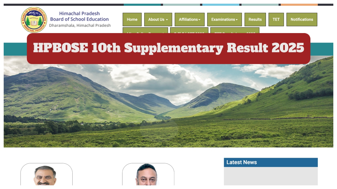 HPBOSE 10th Supplementary Result 2025...