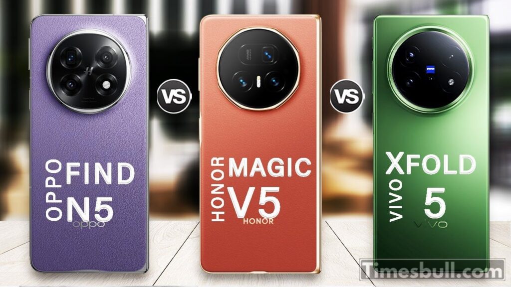 Honor Magic V5 Vs vivo X Fold5 Vs Oppo Find N5: Clash of the Foldable Titans!