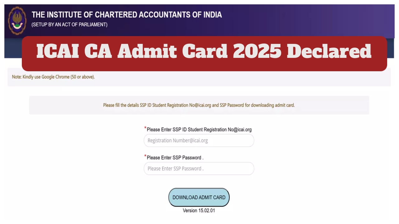 ICAI CA Admit Card 2025...