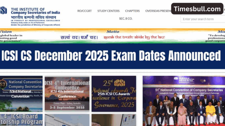 ICSI CS December 2025: ICSI CS December 2025 Exam Registration Starts at icsi.edu, Check Exam Date Here