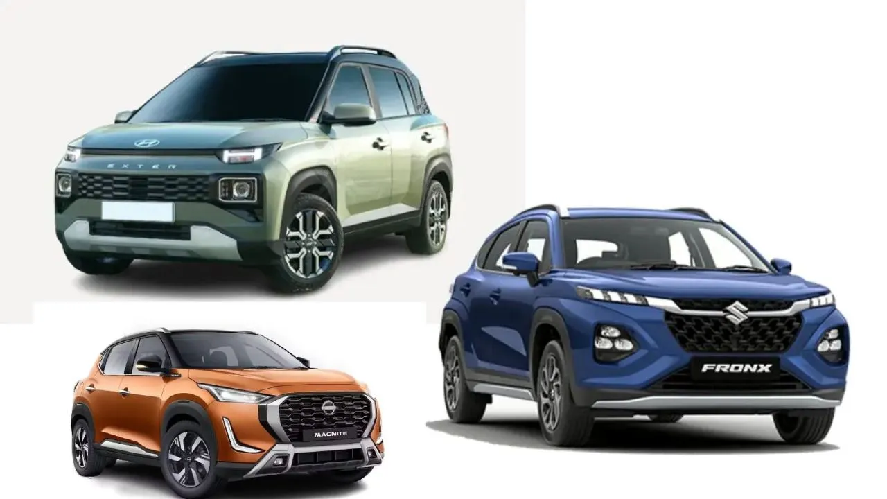 Maruti Fronx Vs Hyundai Exter Vs Nissan Magnite