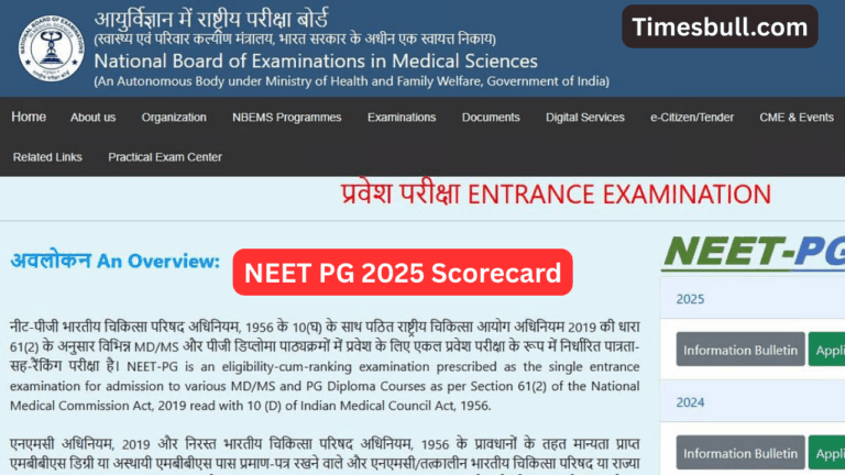 NBEMS Declares NEET PG 2025 Scorecard, Check & Download at natboard.edu.in