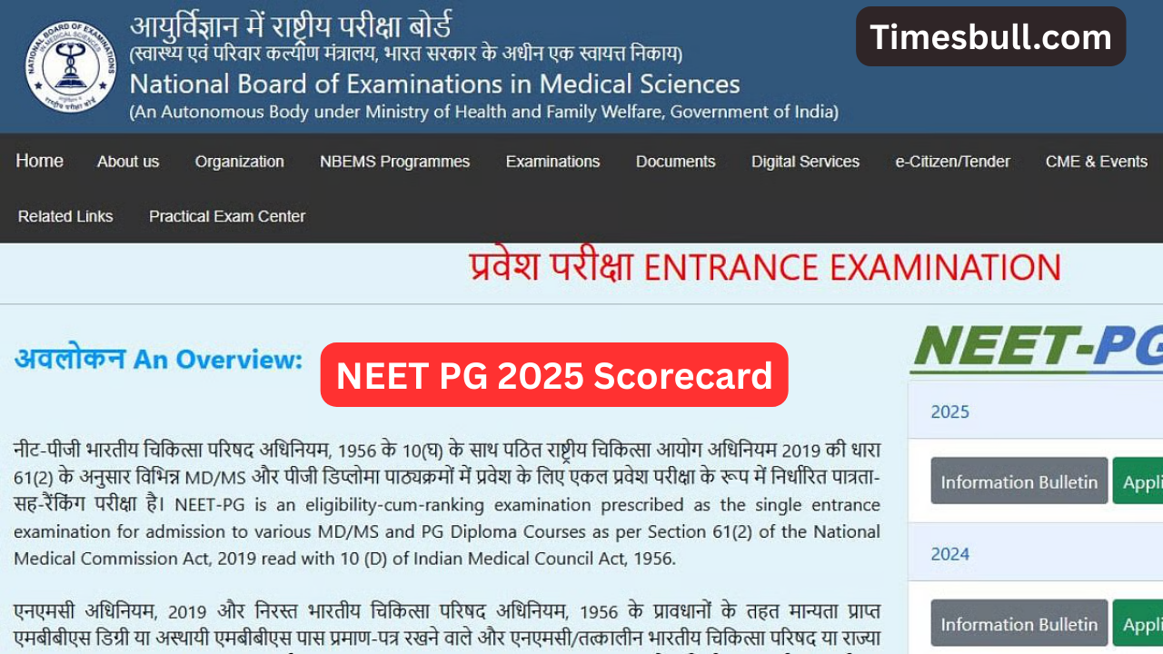 NBEMS Declares NEET PG 2025...