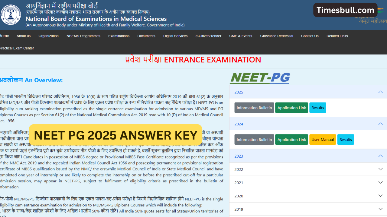 NEET PG Answer Key