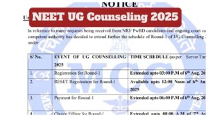 NEET UG Counselling 2025 – Last Chance to Register August 6, Check Revised Schedule & Dates