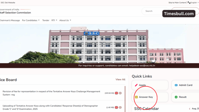 SSC Stenographer Answer Key 2025 OUT: Download from this direct link