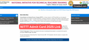NITTT Admit Card 2025: NITTT Exam 2025 Admit Card released at nittt.nta.ac.in, download from this Direct Link
