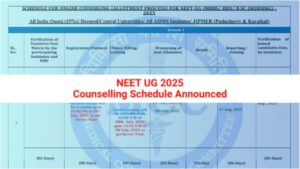 NEET UG Counselling 2025: MCC Releases Revised Schedule for Round 1, Check New Dates