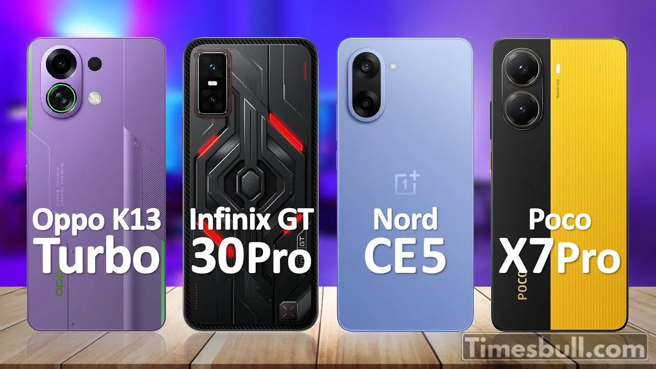 Oppo K13 Turbo Vs Infinix Gt 30 Pro Vs Oneplus Nord Ce 5 Vs Poco X7 Pro