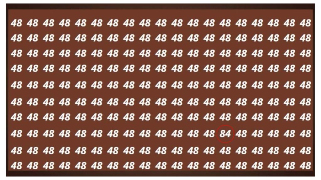 Optical Illusion – Can You Find the Number 84 in Just 10 Seconds?