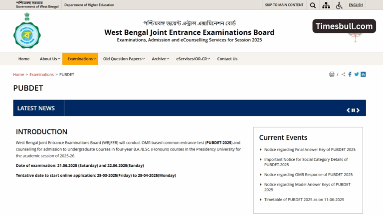 PUBDET 2025 Result and Final Answer Key Released: Check Here and Download Rank Card at wbjeeb.nic.in